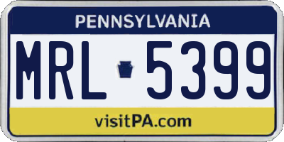 PA license plate MRL5399