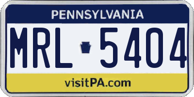 PA license plate MRL5404
