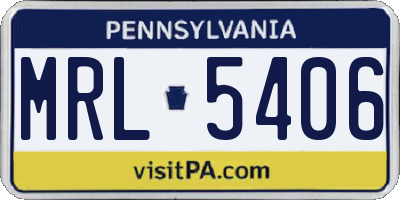 PA license plate MRL5406