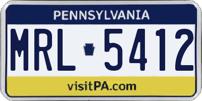 PA license plate MRL5412