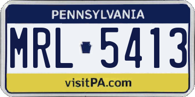 PA license plate MRL5413