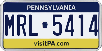PA license plate MRL5414