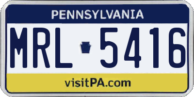 PA license plate MRL5416