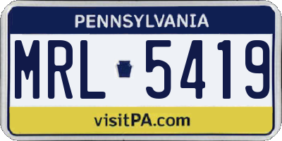 PA license plate MRL5419