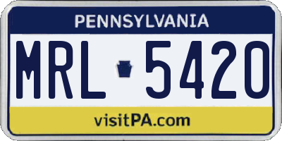 PA license plate MRL5420