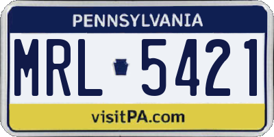 PA license plate MRL5421