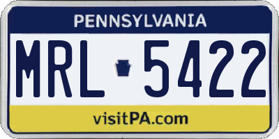 PA license plate MRL5422