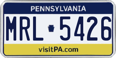 PA license plate MRL5426
