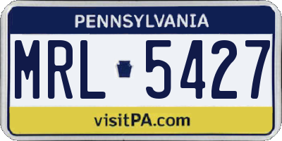 PA license plate MRL5427