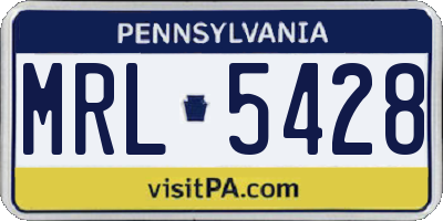 PA license plate MRL5428