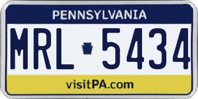 PA license plate MRL5434