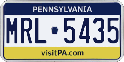 PA license plate MRL5435