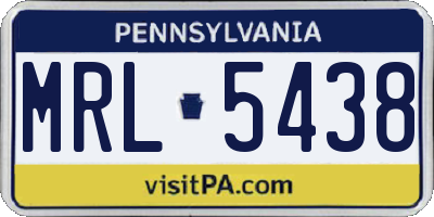 PA license plate MRL5438