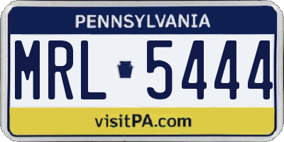 PA license plate MRL5444