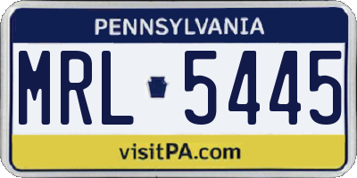 PA license plate MRL5445