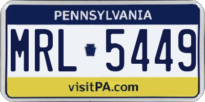 PA license plate MRL5449