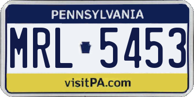 PA license plate MRL5453