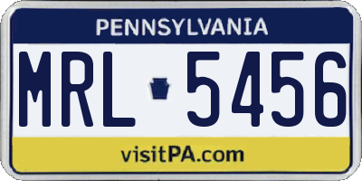 PA license plate MRL5456