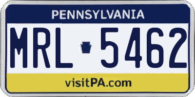 PA license plate MRL5462