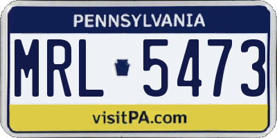 PA license plate MRL5473