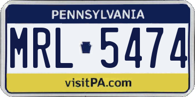 PA license plate MRL5474