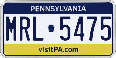 PA license plate MRL5475