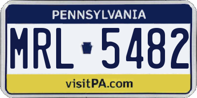 PA license plate MRL5482