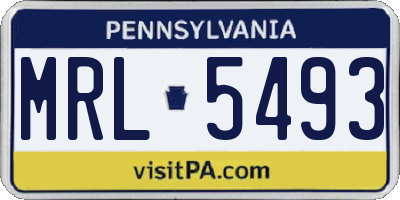 PA license plate MRL5493