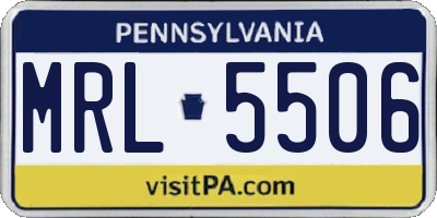 PA license plate MRL5506