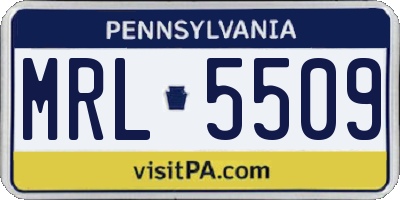 PA license plate MRL5509