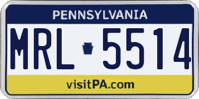 PA license plate MRL5514