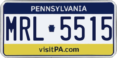 PA license plate MRL5515