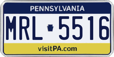 PA license plate MRL5516