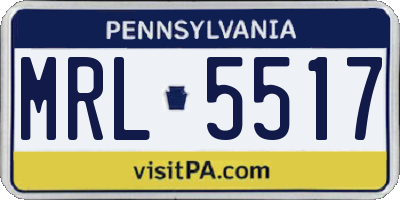 PA license plate MRL5517