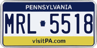 PA license plate MRL5518
