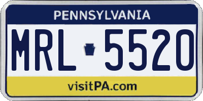 PA license plate MRL5520