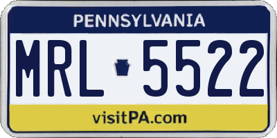 PA license plate MRL5522