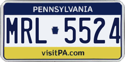 PA license plate MRL5524