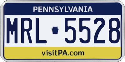PA license plate MRL5528