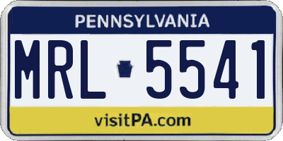 PA license plate MRL5541