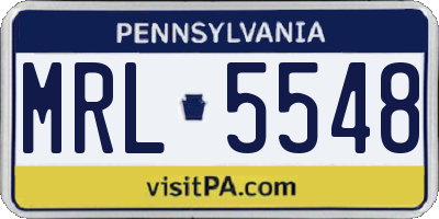 PA license plate MRL5548