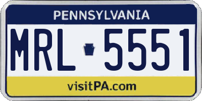 PA license plate MRL5551