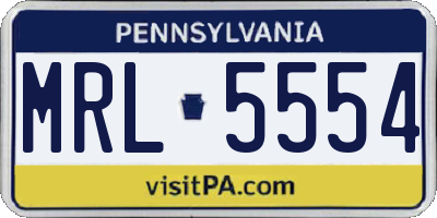 PA license plate MRL5554