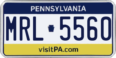 PA license plate MRL5560