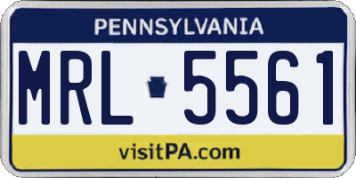 PA license plate MRL5561