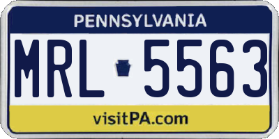 PA license plate MRL5563