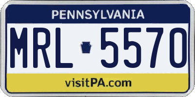 PA license plate MRL5570