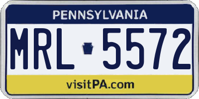 PA license plate MRL5572