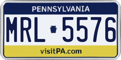 PA license plate MRL5576