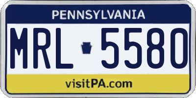 PA license plate MRL5580